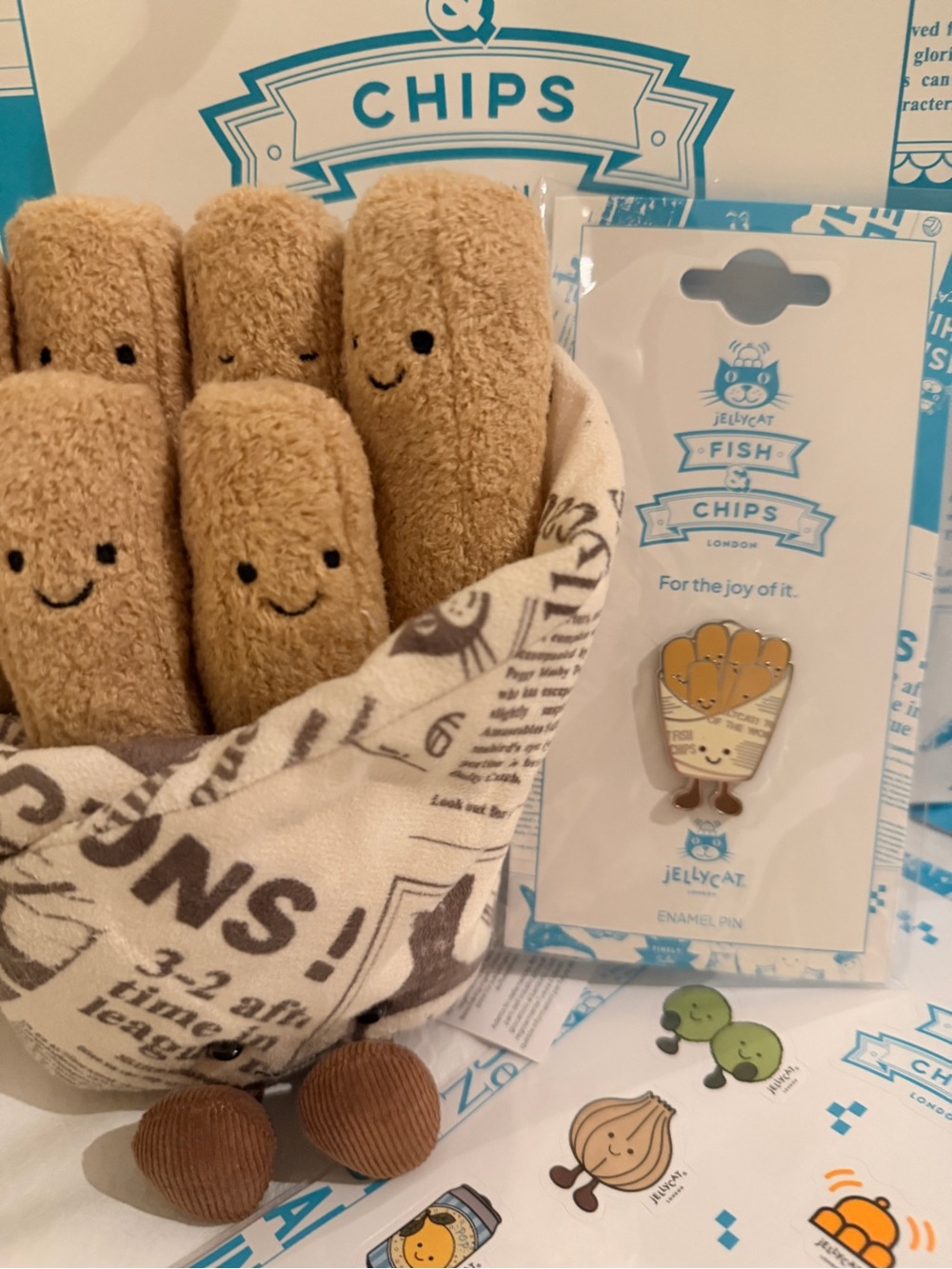 Jellycat Cosy Chips - includes pin, stickers, and bag - Picture 2 of 8